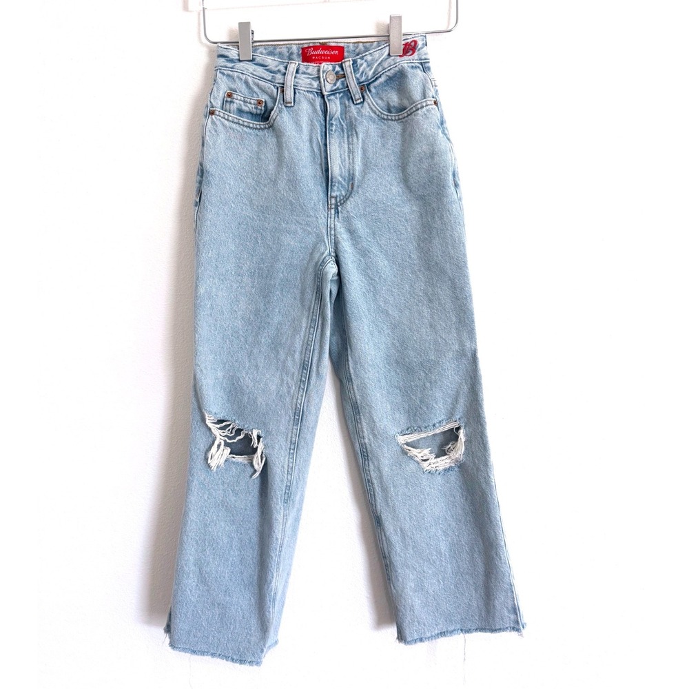 PacSun x Budweiser Distressed '90s Boyfriend Jeans - Light Wash High Rise